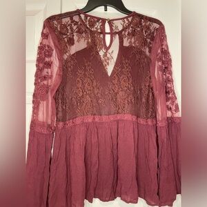 Lace Maroon Blouse